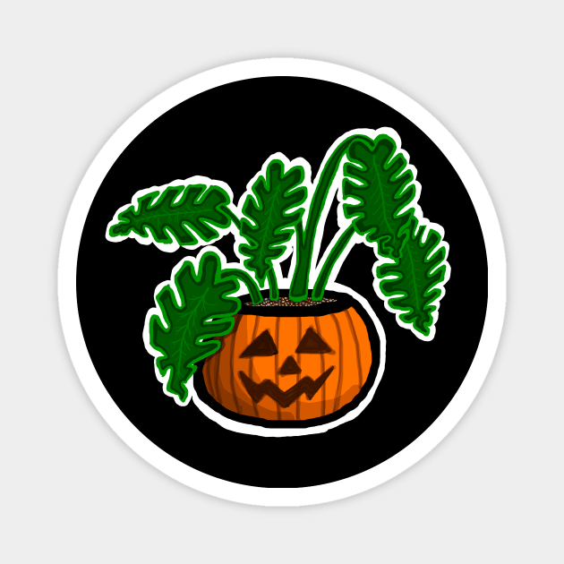 Monstera Mash Pumpkin Magnet by Dialon25